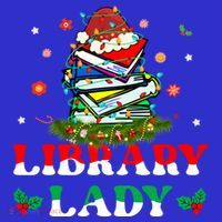Christmas Library Lady Librarian Xmas Lights Books Gift Apron thumb 3