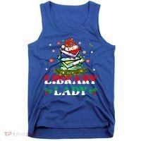 Christmas Library Lady Librarian Xmas Lights Books Gift Tank Top thumb 0