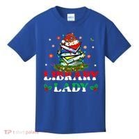Christmas Library Lady Librarian Xmas Lights Books Gift Kids T-Shirt thumb 0