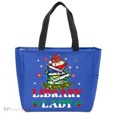 Christmas Library Lady Librarian Xmas Lights Books Gift Tote Bag