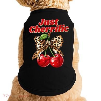 Cherry Lover Leopard Print Coquette Summer Just Cherrific Doggie Tank
