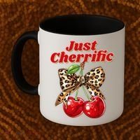 Cherry Lover Leopard Print Coquette Summer Just Cherrific Coffee Mug thumb 2