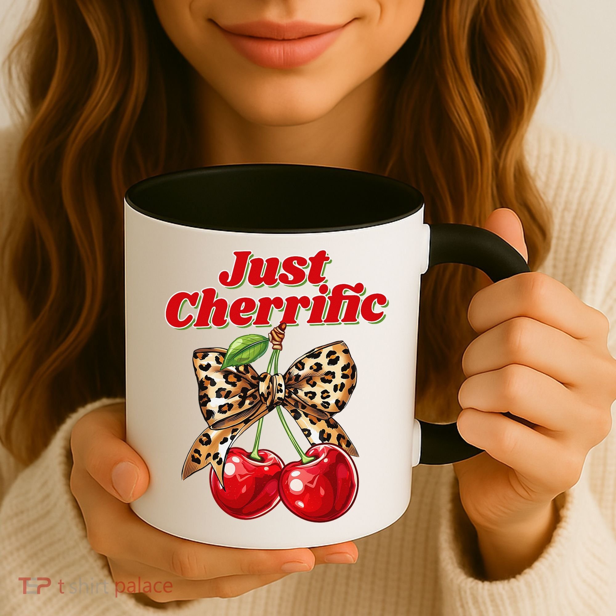 Cherry Lover Leopard Print Coquette Summer Just Cherrific Coffee Mug