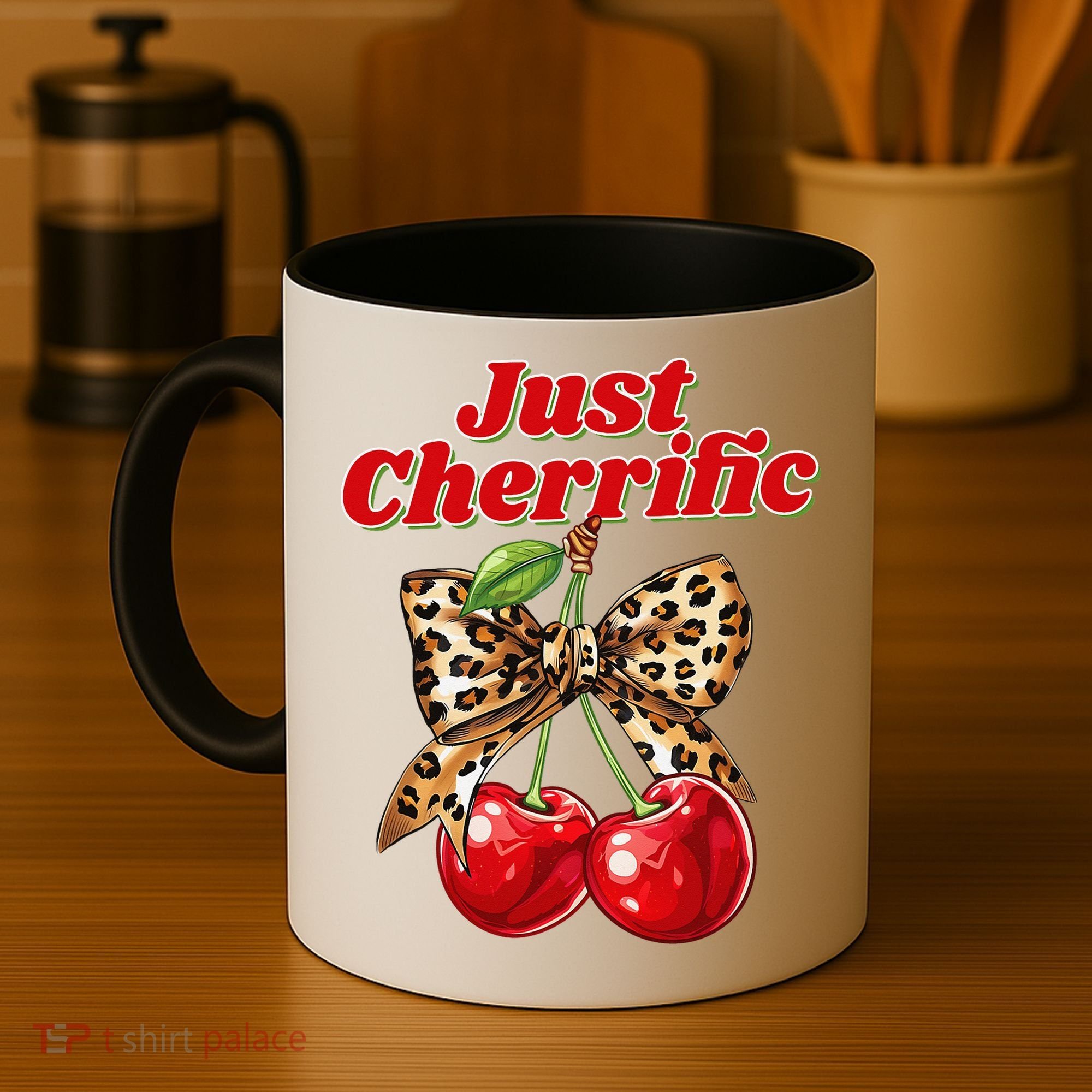 Cherry Lover Leopard Print Coquette Summer Just Cherrific Coffee Mug