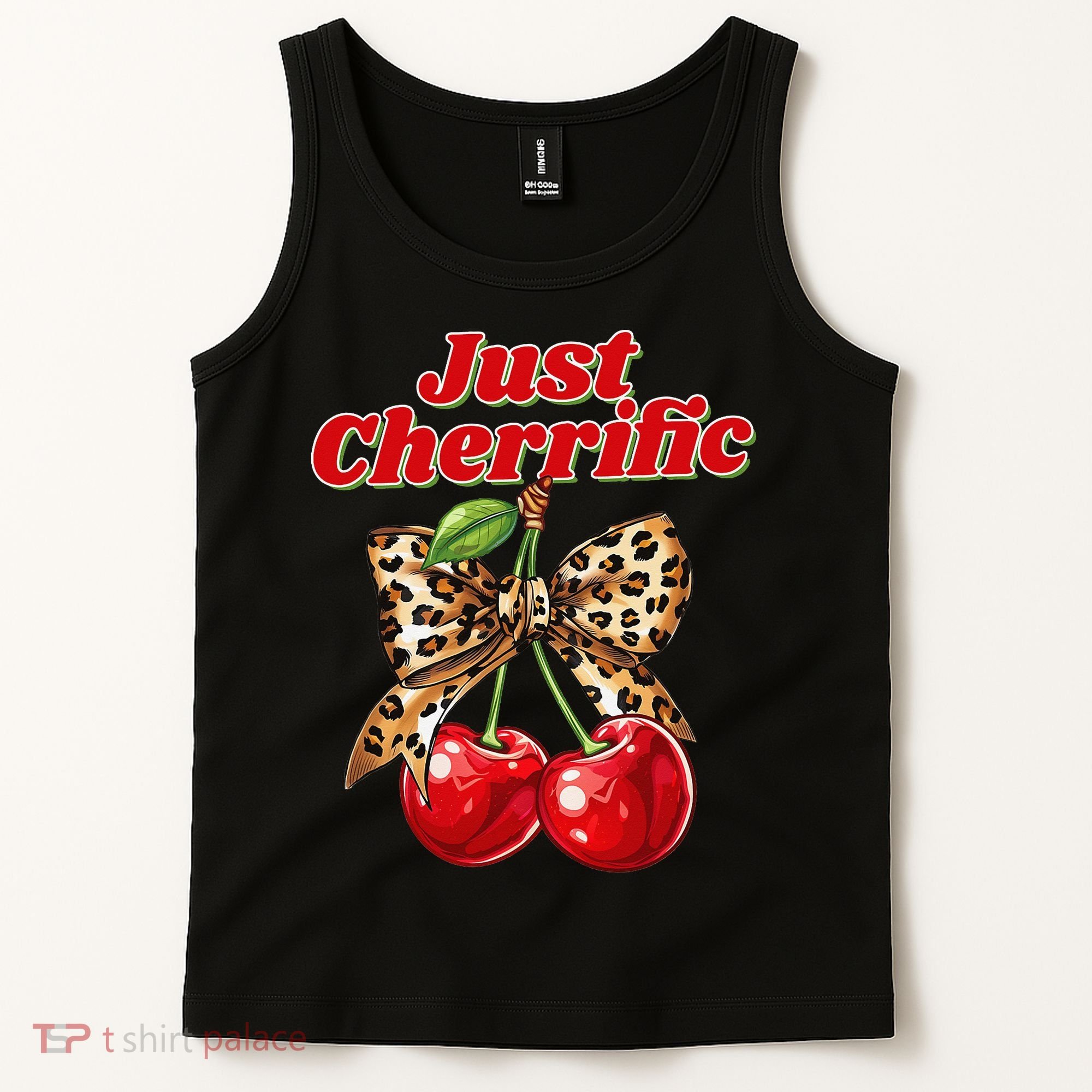 Cherry Lover Leopard Print Coquette Summer Just Cherrific Tank Top