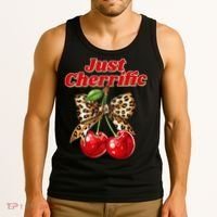Cherry Lover Leopard Print Coquette Summer Just Cherrific Tank Top thumb 3