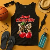 Cherry Lover Leopard Print Coquette Summer Just Cherrific Tank Top thumb 4