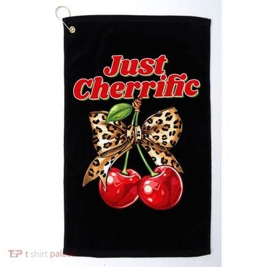 Cherry Lover Leopard Print Coquette Summer Just Cherrific Golf Towel