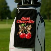 Cherry Lover Leopard Print Coquette Summer Just Cherrific Golf Towel thumb 2
