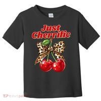 Cherry Lover Leopard Print Coquette Summer Just Cherrific Toddler T-Shirt thumb 0