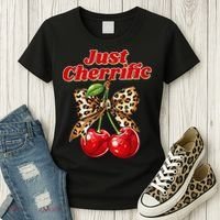 Cherry Lover Leopard Print Coquette Summer Just Cherrific Women's T-Shirt thumb 3