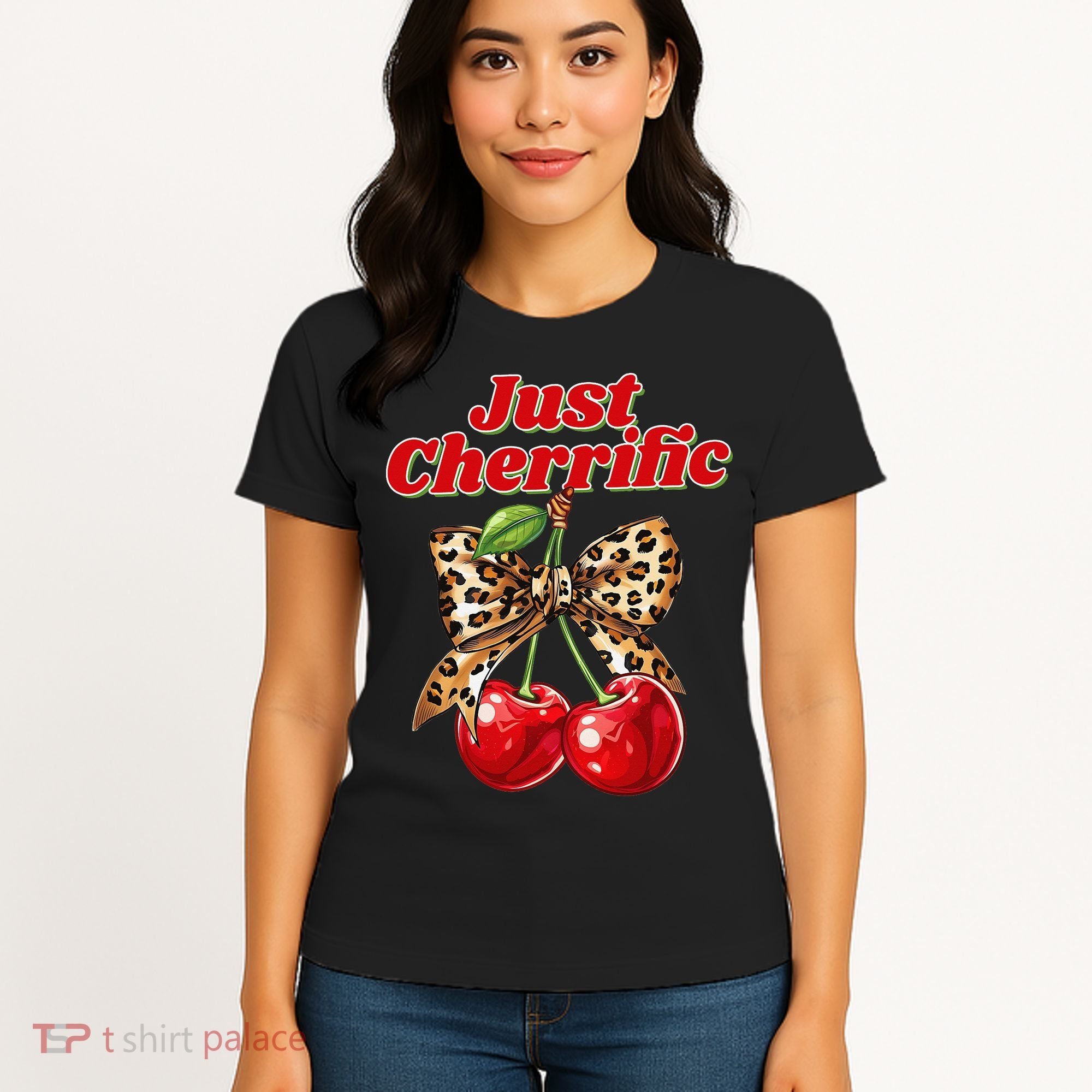 Cherry Lover Leopard Print Coquette Summer Just Cherrific Women's T-Shirt