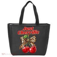 Cherry Lover Leopard Print Coquette Summer Just Cherrific Tote Bag thumb 0