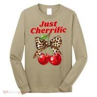 Cherry Lover Leopard Print Coquette Summer Just Cherrific Long Sleeve Shirt thumb 0