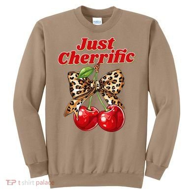 Cherry Lover Leopard Print Coquette Summer Just Cherrific Sweatshirt