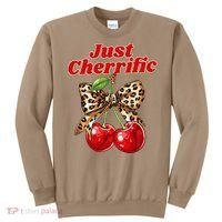 Cherry Lover Leopard Print Coquette Summer Just Cherrific Sweatshirt thumb 0