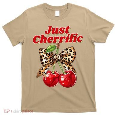 Cherry Lover Leopard Print Coquette Summer Just Cherrific T-Shirt
