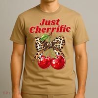 Cherry Lover Leopard Print Coquette Summer Just Cherrific T-Shirt thumb 3