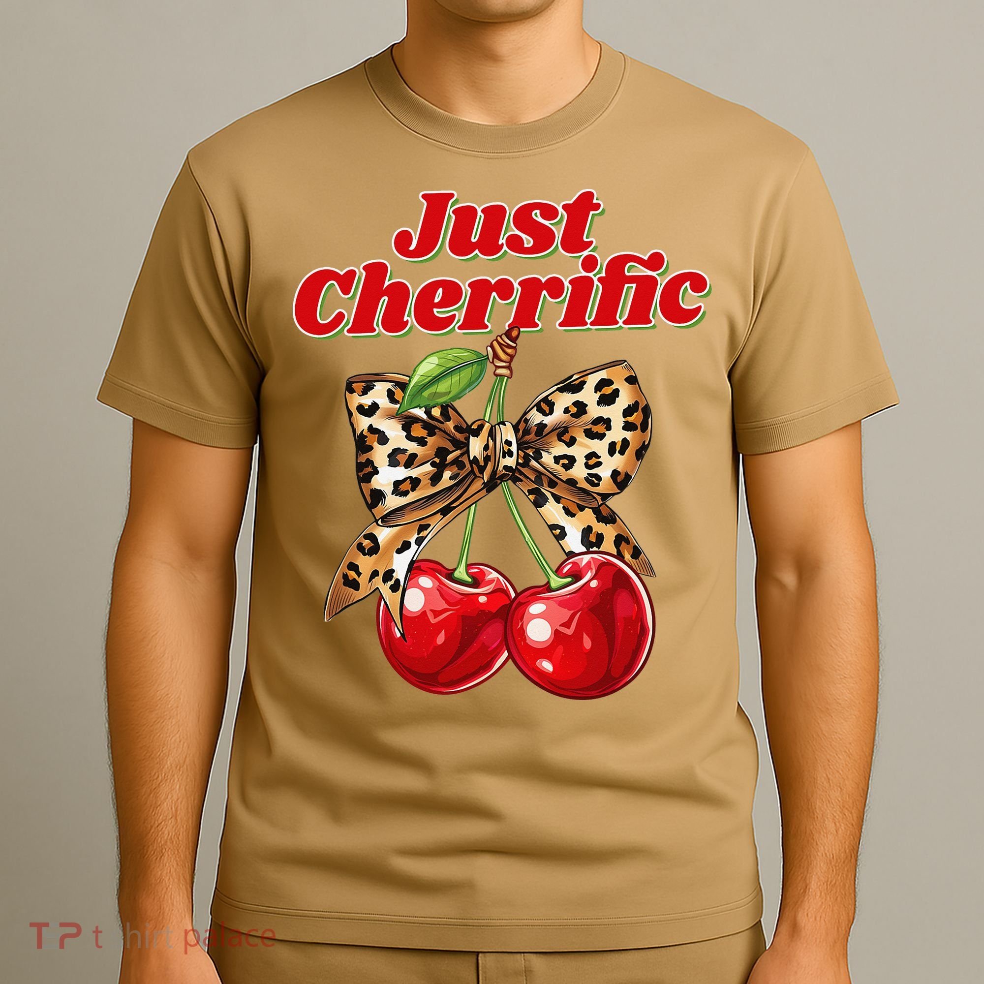 Cherry Lover Leopard Print Coquette Summer Just Cherrific T-Shirt