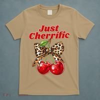 Cherry Lover Leopard Print Coquette Summer Just Cherrific T-Shirt thumb 5