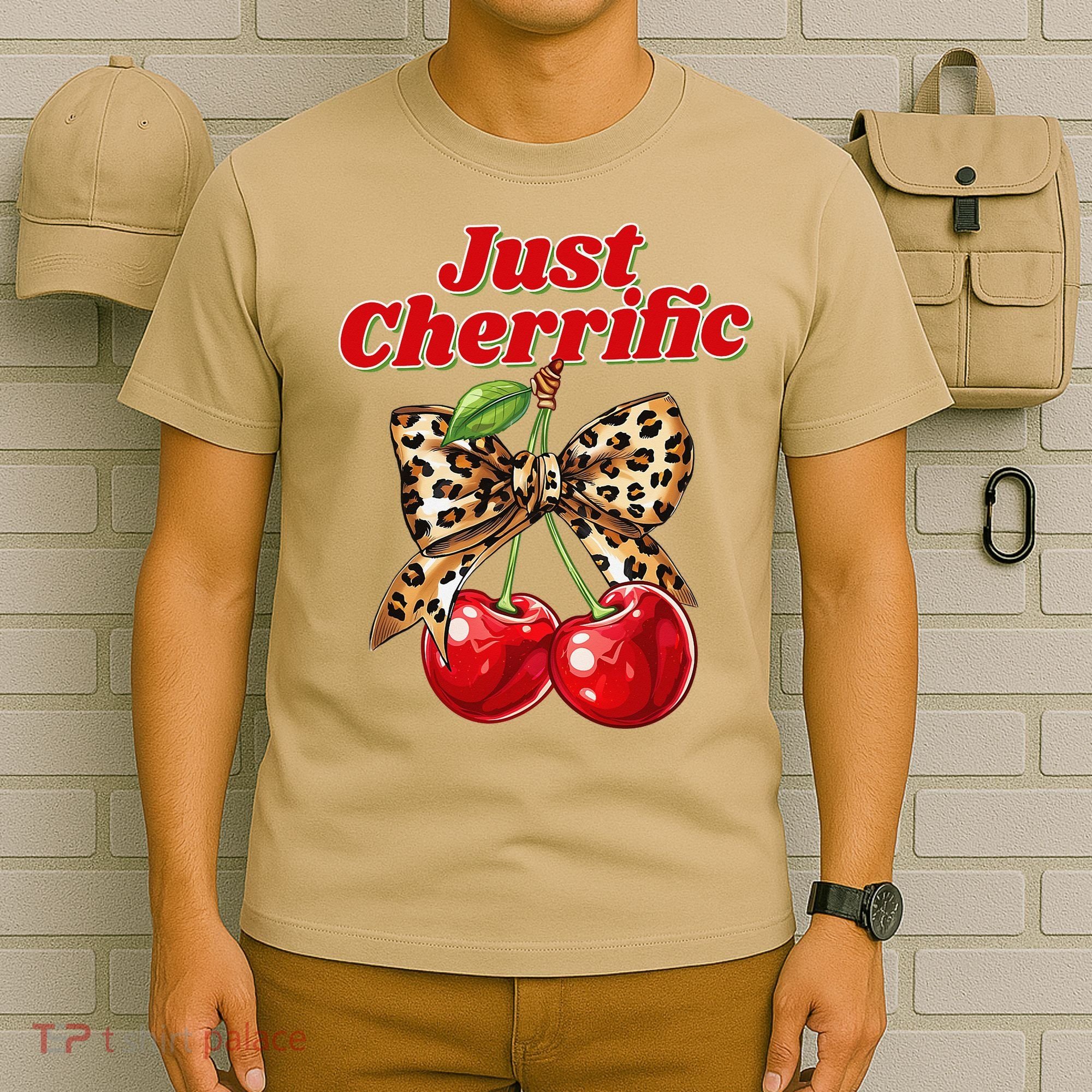 Cherry Lover Leopard Print Coquette Summer Just Cherrific T-Shirt