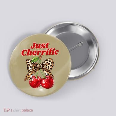 Cherry Lover Leopard Print Coquette Summer Just Cherrific Button