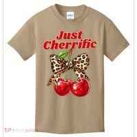Cherry Lover Leopard Print Coquette Summer Just Cherrific Kids T-Shirt thumb 0