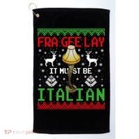 Christmas Leg Lamp Frageelay It Must Be Italian Ugly Sweater Gift Golf Towel thumb 0