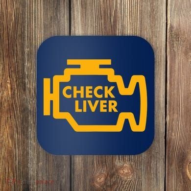 Check Liver Light Funny Drinking Tank Top Coaster