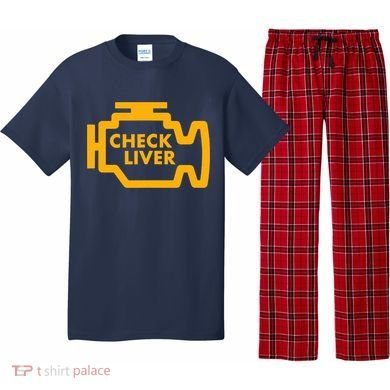 Check Liver Light Funny Drinking Tank Top Pajama Set