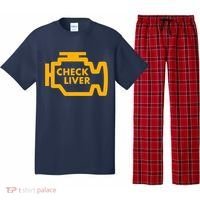 Check Liver Light Funny Drinking Tank Top Pajama Set thumb 0
