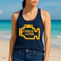 Check Liver Light Funny Drinking Tank Top Women's Tank Top thumb 2