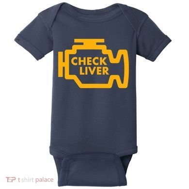 Check Liver Light Funny Drinking Tank Top Baby Bodysuit