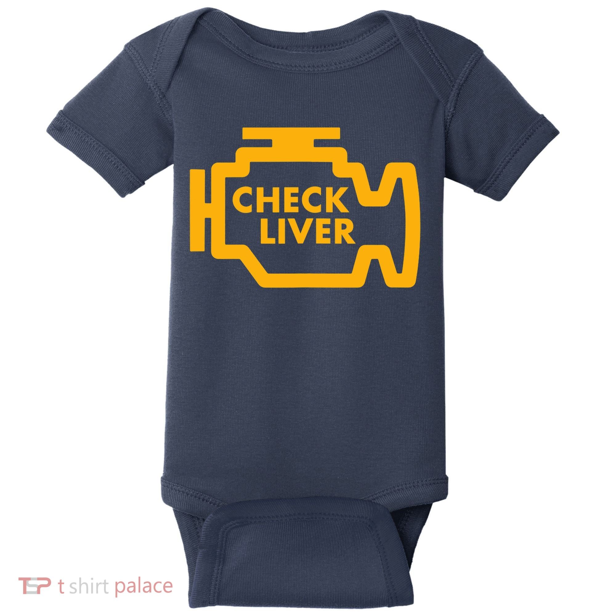 Check Liver Light Funny Drinking Tank Top Baby Bodysuit