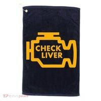 Check Liver Light Funny Drinking Tank Top Golf Towel thumb 0