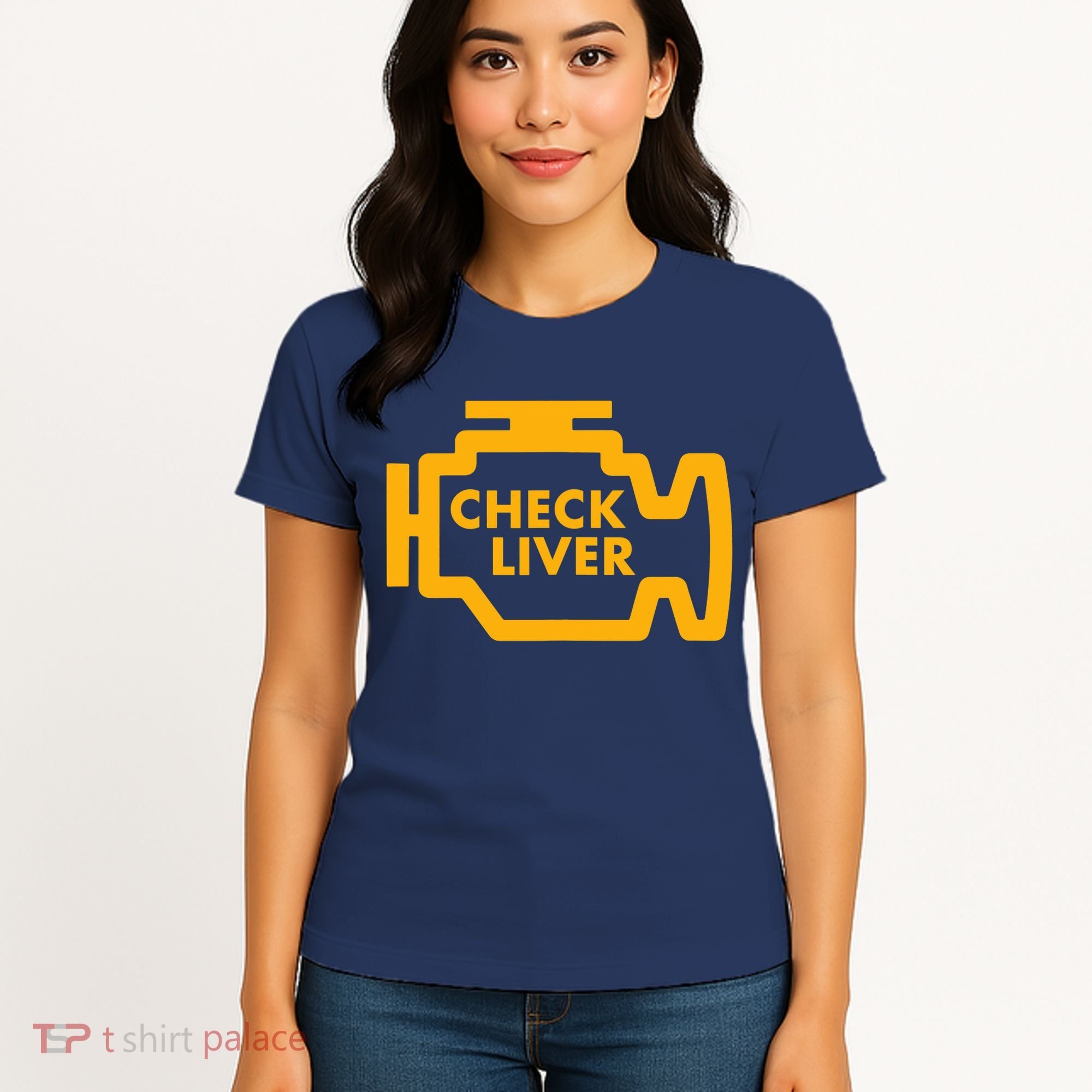 Check Liver Light Funny Drinking Tank Top Women's T-Shirt