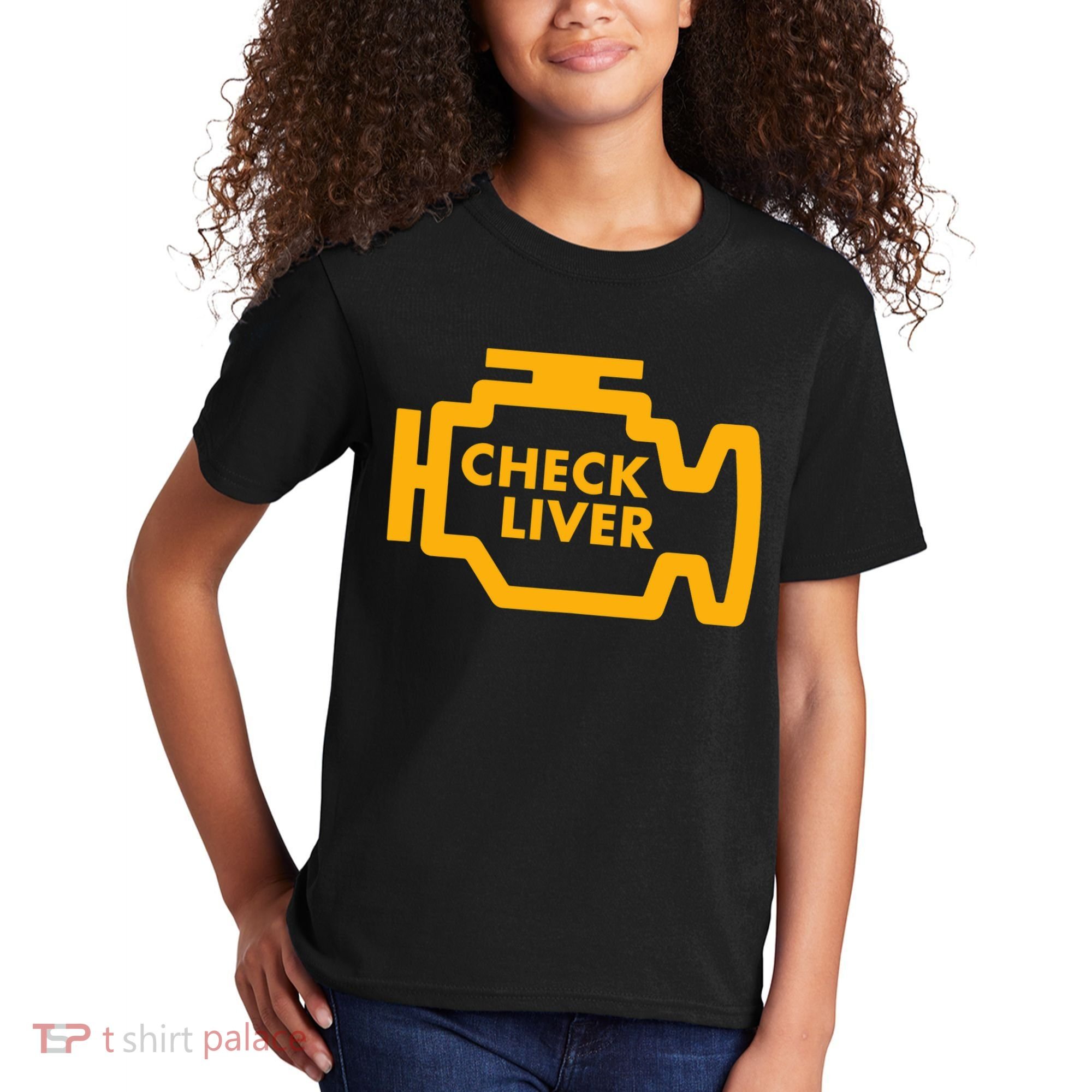 Check Liver Light Funny Drinking Tank Top Kids T-Shirt