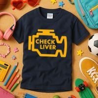 Check Liver Light Funny Drinking Tank Top Kids T-Shirt thumb 3