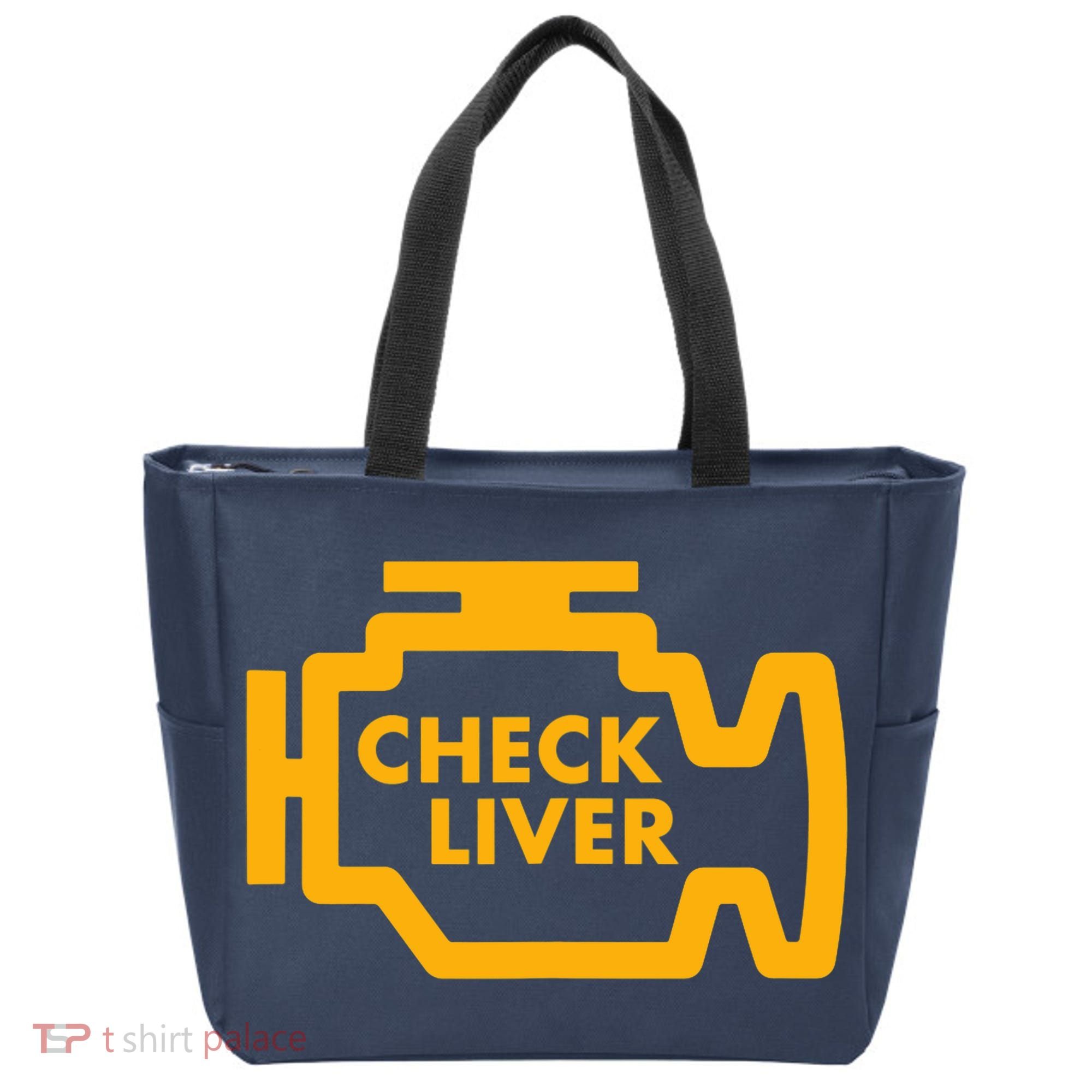 Check Liver Light Funny Drinking Tank Top Tote Bag
