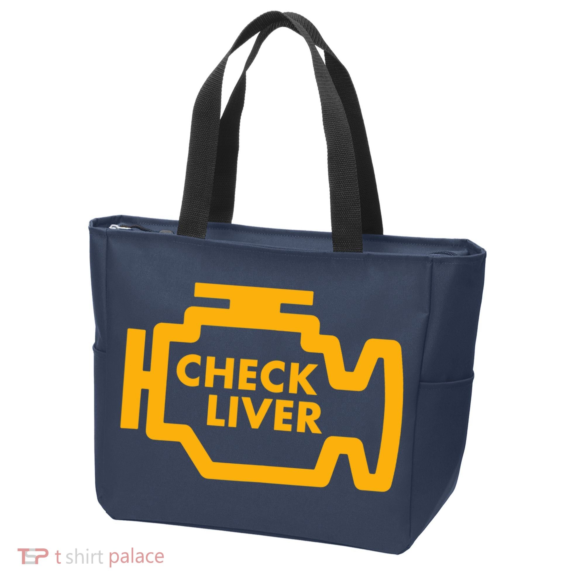Check Liver Light Funny Drinking Tank Top Tote Bag