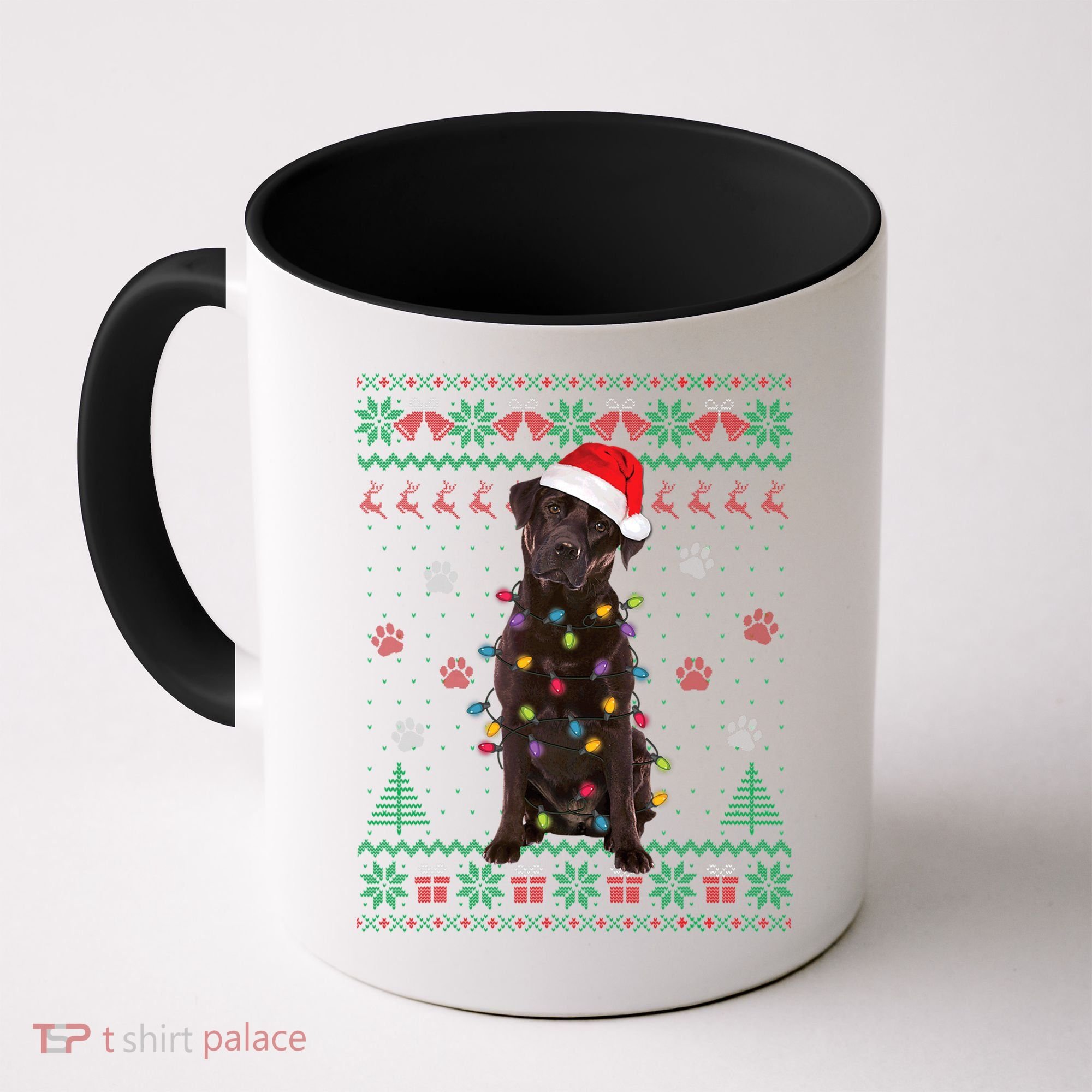 Chocolate Lab Labrador Christmas Lights Dog Ugly Sweater Coffee Mug