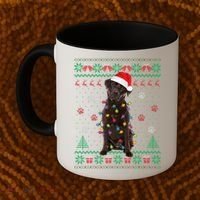 Chocolate Lab Labrador Christmas Lights Dog Ugly Sweater Coffee Mug thumb 2