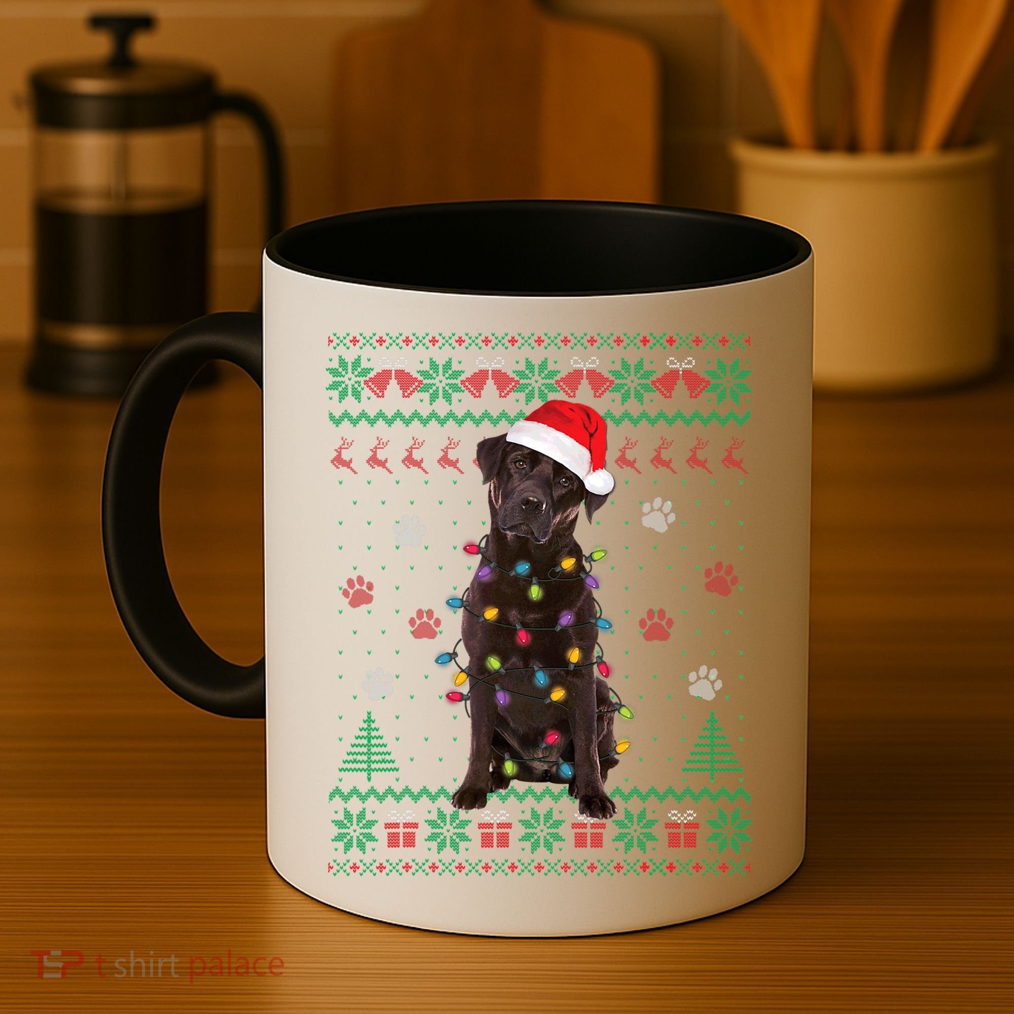 Chocolate Lab Labrador Christmas Lights Dog Ugly Sweater Coffee Mug