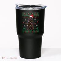 Chocolate Lab Labrador Christmas Lights Dog Ugly Sweater Tumbler thumb 0