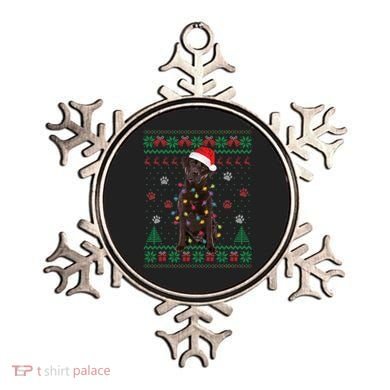 Chocolate Lab Labrador Christmas Lights Dog Ugly Sweater Ornament
