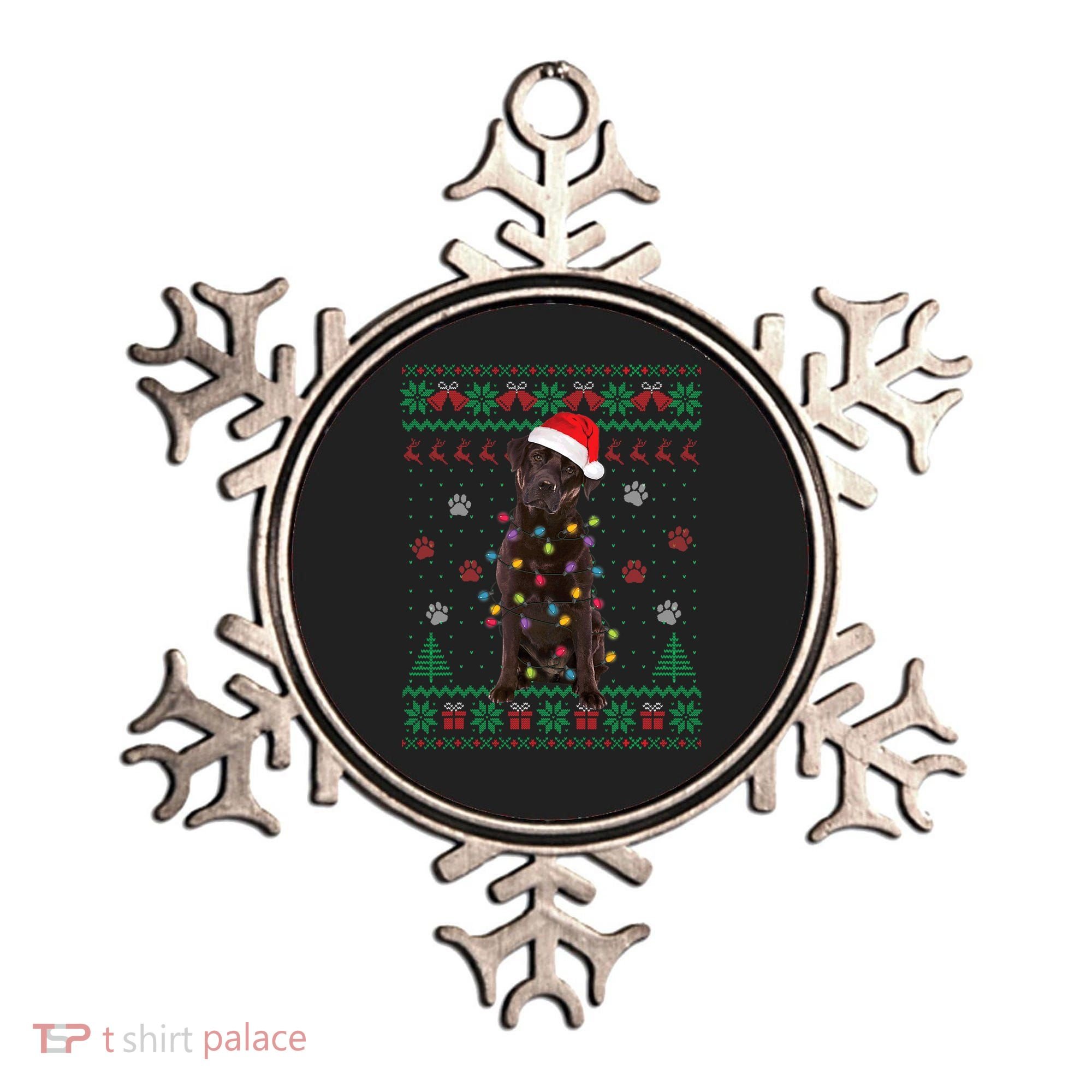 Chocolate Lab Labrador Christmas Lights Dog Ugly Sweater Ornament