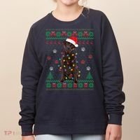 Chocolate Lab Labrador Christmas Lights Dog Ugly Sweater Women's Sweatshirt thumb 0