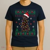 Chocolate Lab Labrador Christmas Lights Dog Ugly Sweater T-Shirt thumb 3