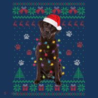Chocolate Lab Labrador Christmas Lights Dog Ugly Sweater Women's Tank Top thumb 5