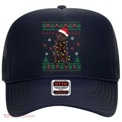 Chocolate Lab Labrador Christmas Lights Dog Ugly Sweater Hat